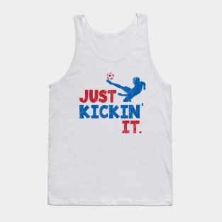 Soccer, Just Kickin' It. Red, White, & Blue © GraphicLoveShop Tank Top